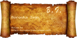 Boroska Iván névjegykártya