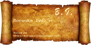 Boroska Iván névjegykártya