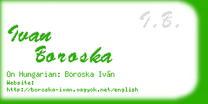 ivan boroska business card